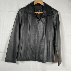🔵 East5th Women`s Size PM Black Casual Leather Jacket